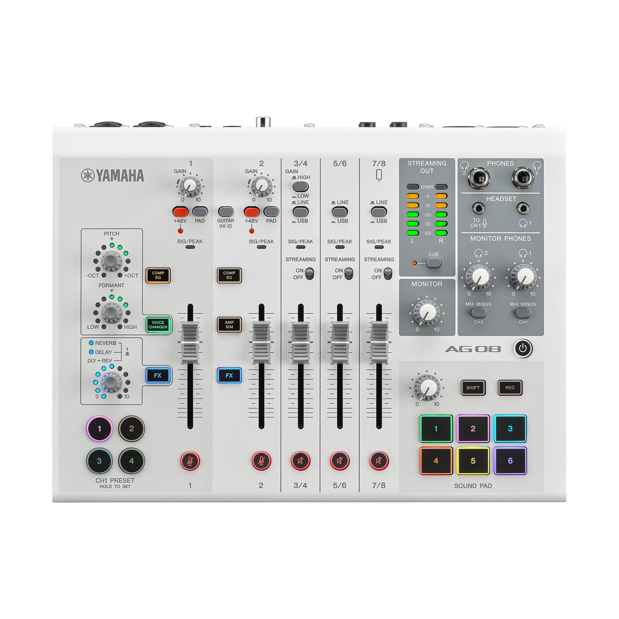 Yamaha AG08 Live Streaming Mixer (hvit)