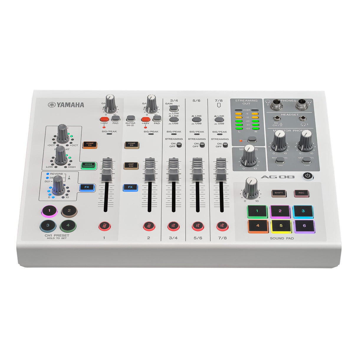 Yamaha AG08 Live Streaming Mixer (hvit)