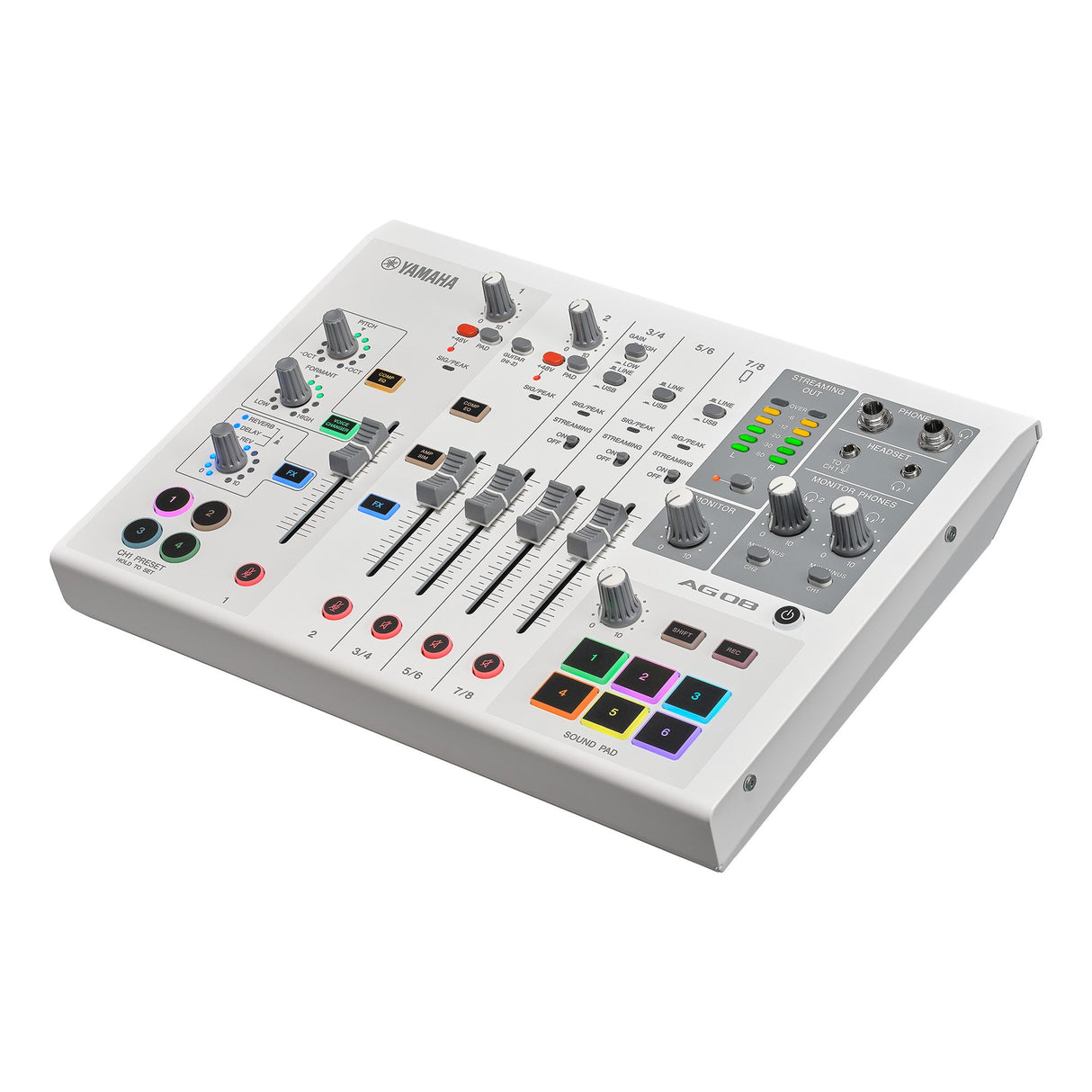 Yamaha AG08 Live Streaming Mixer (hvit)