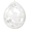 Ballonger med konfetti (hvit, 30 cm)