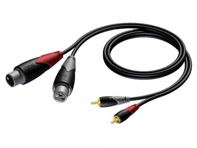 Adapterkabel 2 x XLR hunn til 2 x RCA Phono hann