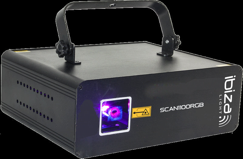 Ibiza laserlys med DMX og ILDA (RGB, 1100MW)