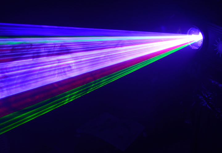 Ibiza laserlys med DMX og ILDA (RGB, 1100MW)