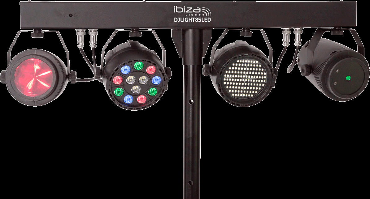 Ibiza LED-belyst måneblomst, laser og strobe