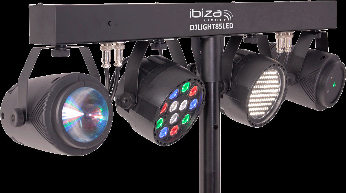 Ibiza LED-belyst måneblomst, laser og strobe