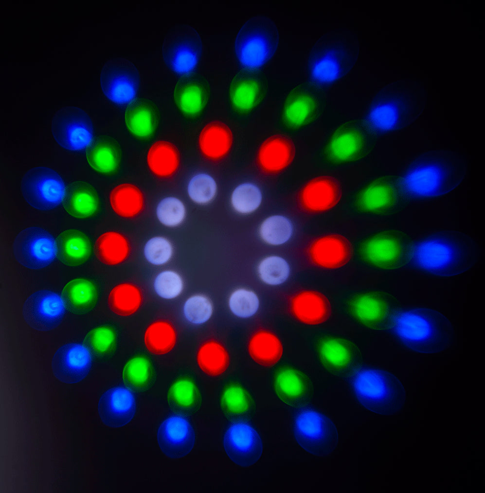 Ibiza LED-belyst måneblomst, laser og strobe