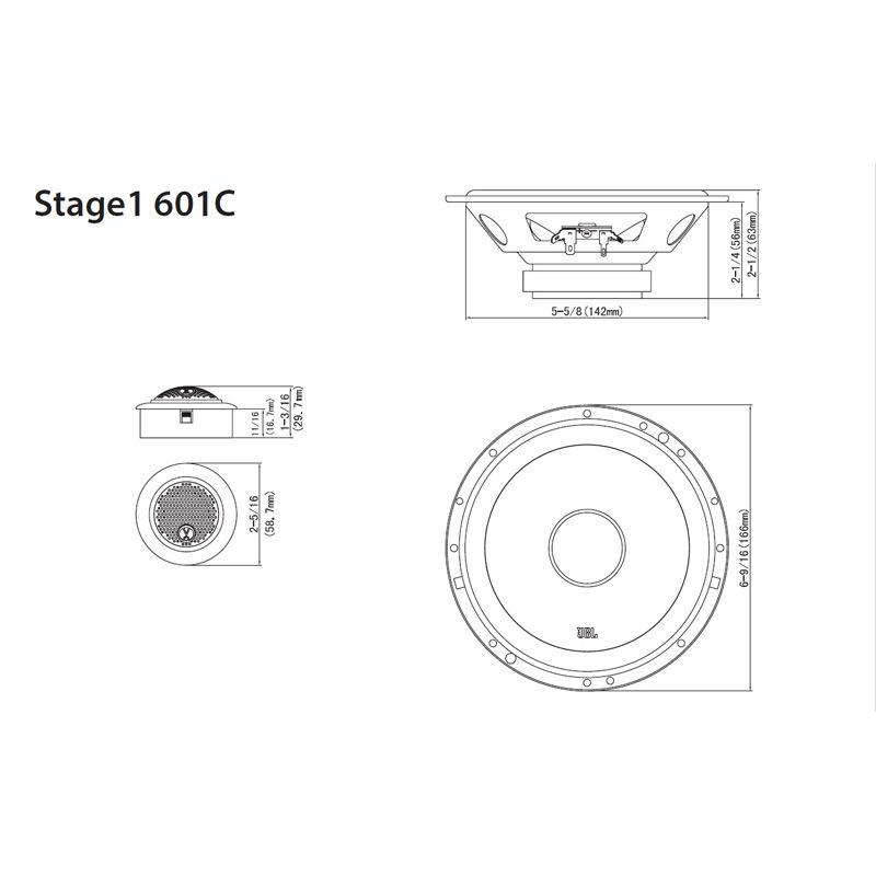 JBL Stage1 601C bilhøyttalersett (16cm)