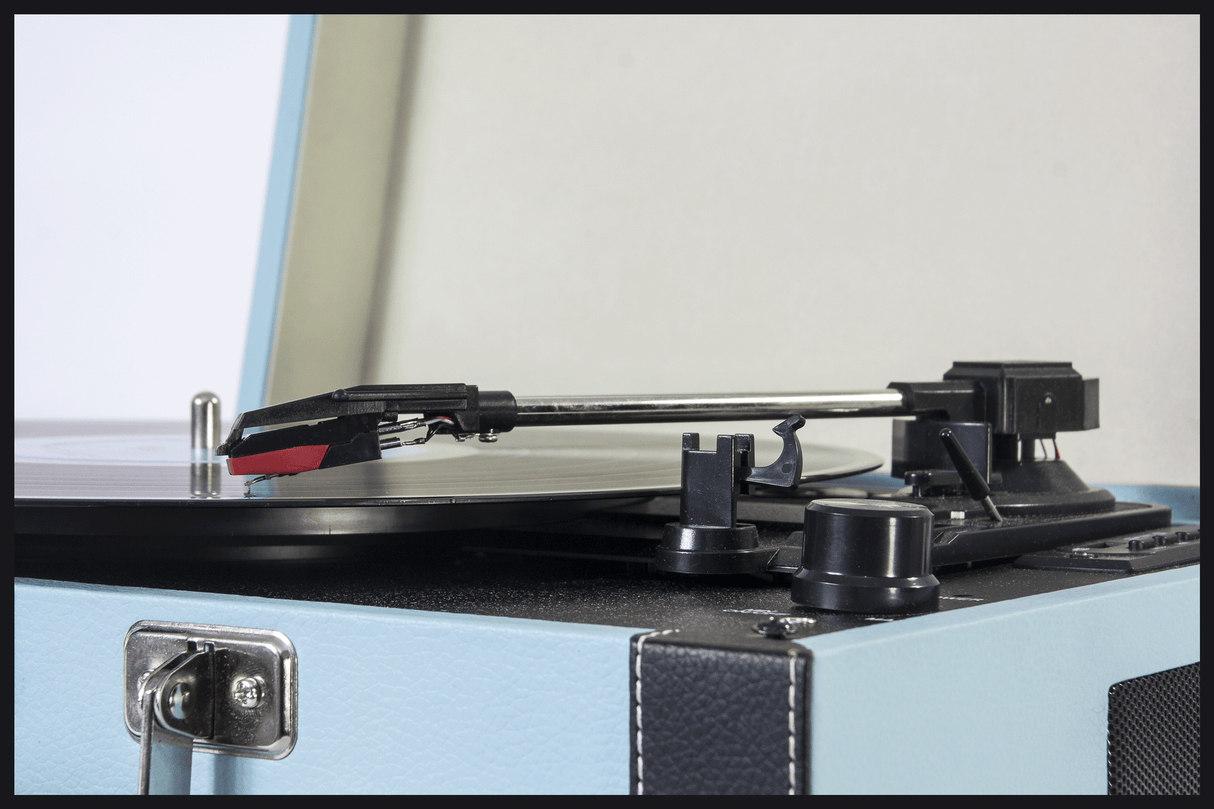 Madison Vintage platespiller med Bluetooth (lyseblå)