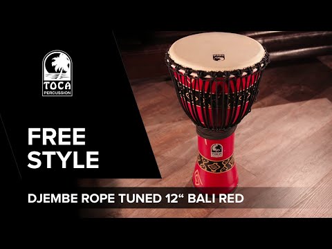 Toca Djembe Freestyle Rope Tuned - Bali-rød (SFDJ-12RP)