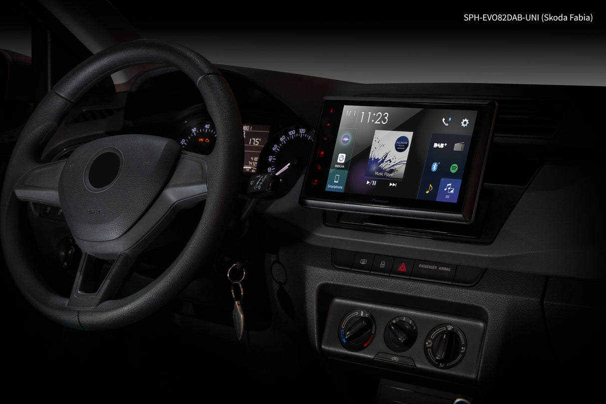 Pioneer SPH-EVO82DAB-Uni1-DIN Bilstereo med Apple CarPlay , DAB og Bluetooth