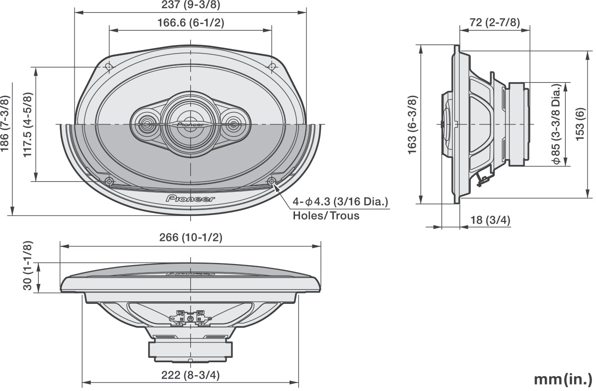 Pioneer TS-A6971F 5-veis koaksialsystem (600W, 6"x9")